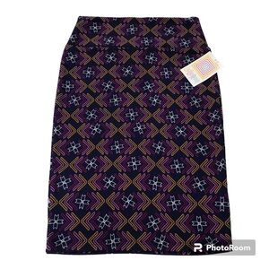 LuLaRoe Pencil Skirt Women’s Size XS Multicolor Geometric Square Pull-On Stretch